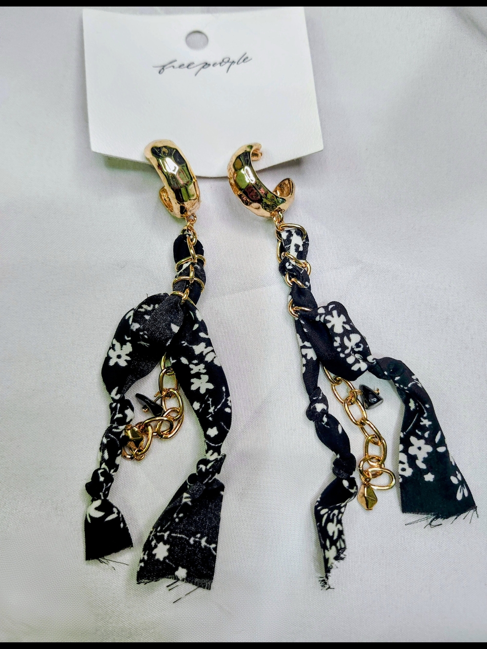 Free People Floral Chain Tassel Earrings